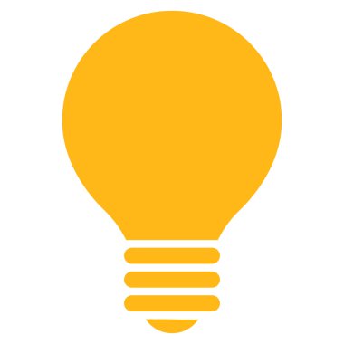 Elektrikli ampul düz sarı renk simgesi