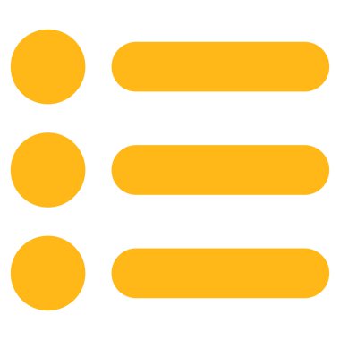 Öğeleri düz sarı renk simgesi