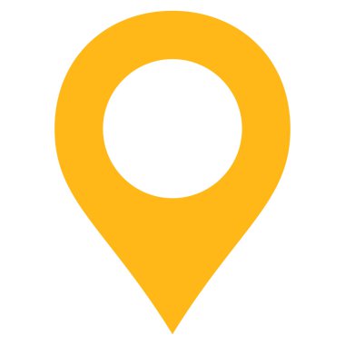 Harita işaretleyici düz sarı renk simgesi