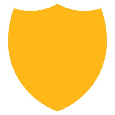 Kalkan düz sarı renk simgesi