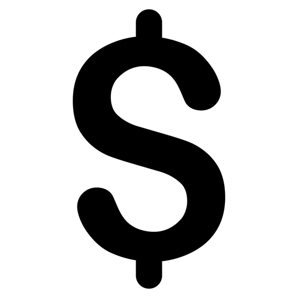 Dollar flat black color icon — Stock Vector