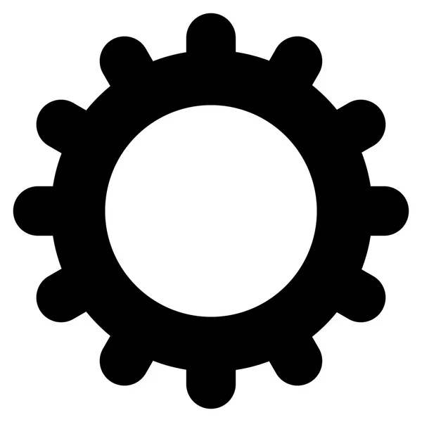 Gear flat black color icon — Stockvector