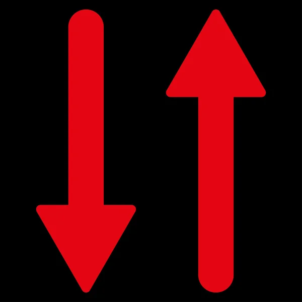 Стрелки Обмен Вертикальный плоский красный значок цвета — стоковый вектор