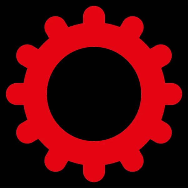 Gear flat red color icon — Stock Vector