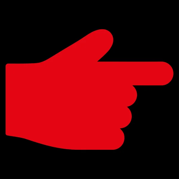 Zeigefinger flache rote Farbe Symbol — Stockvektor