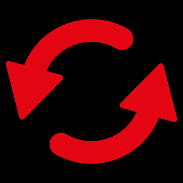 Refrescar Ccw icono de color rojo plano — Vector de stock