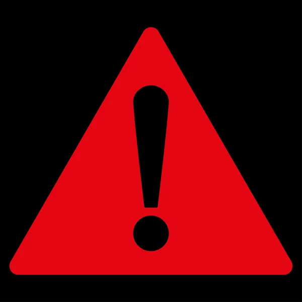 Warning flat red color icon — Stockvector