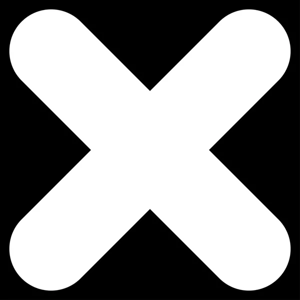 Cancelar icono de color blanco plano — Vector de stock