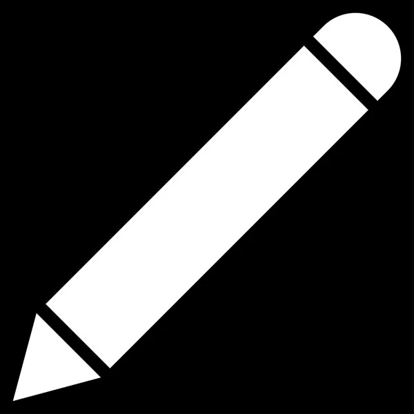 Ikon warna putih datar pensil - Stok Vektor