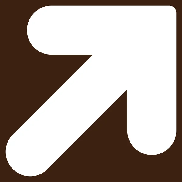 Pijl omhoog rechts plat witte kleur pictogram — Stockvector