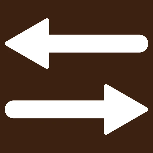 Flechas Intercambio Horizontal plano icono de color blanco — Vector de stock