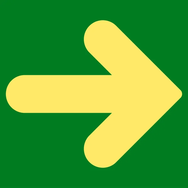 Pfeil rechts flache gelbe Farbe Symbol — Stockvektor