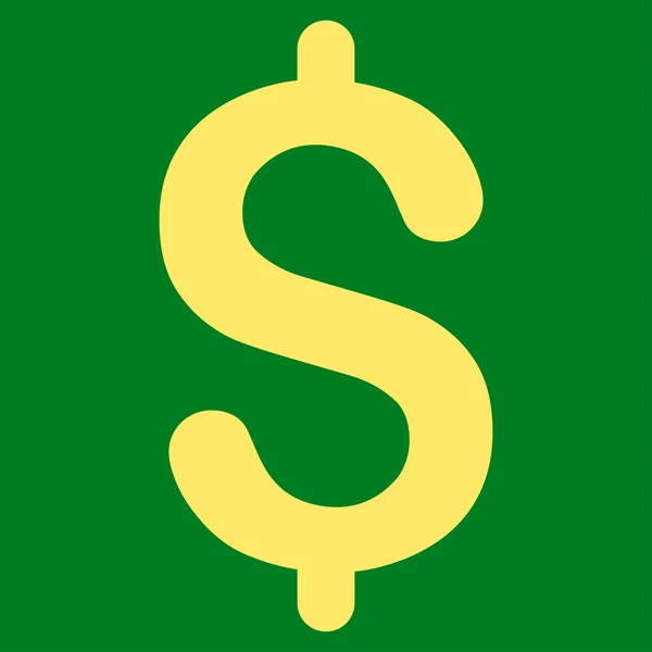 Dollar flache gelbe Farbe Symbol — Stockvektor