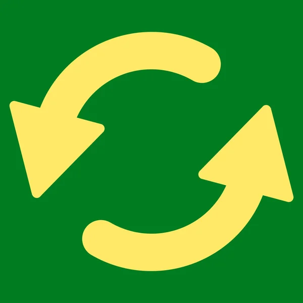 Refrescar Ccw icono de color amarillo plano — Archivo Imágenes Vectoriales