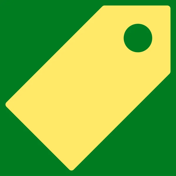Tag icône de couleur jaune plat — Image vectorielle