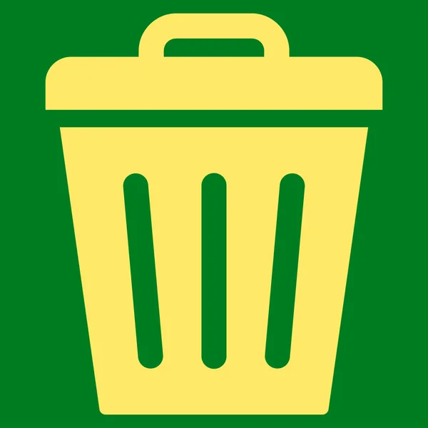 Trash Can flat yellow color icon — Stock Vector