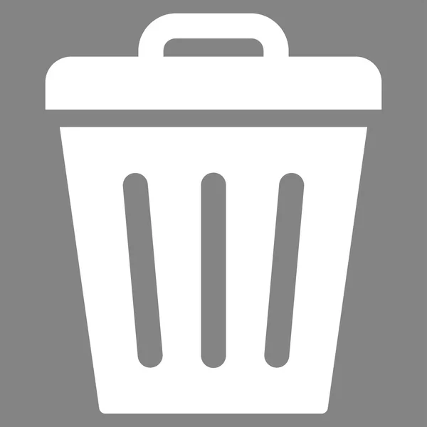 Trash Can flat white color icon — Stock Vector