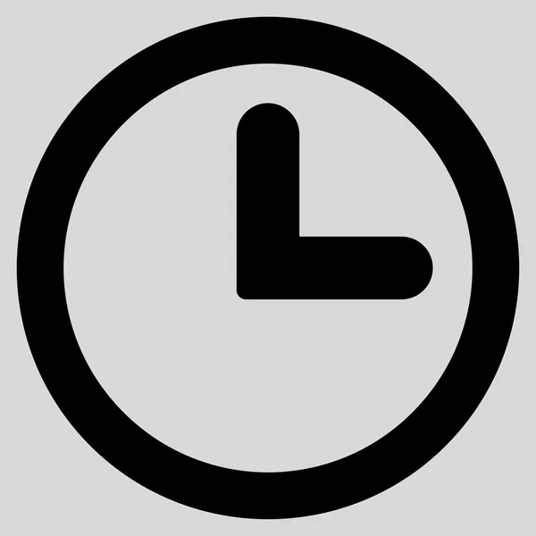 Orologio piatto icona di colore nero — Vettoriale Stock