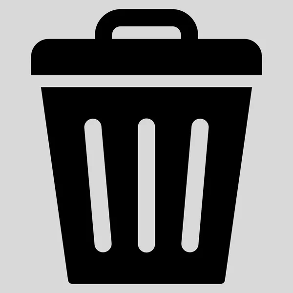 Trash Can flat black color icon — Stock Vector