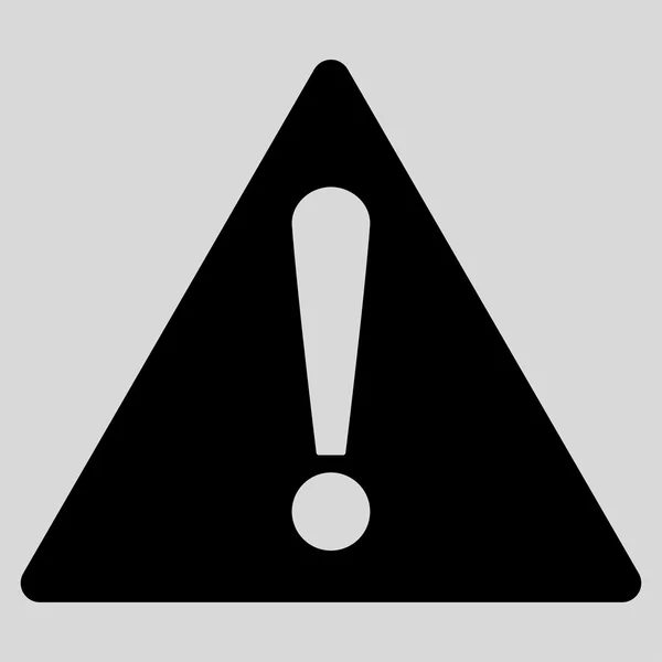 Warning flat black color icon — ストックベクタ