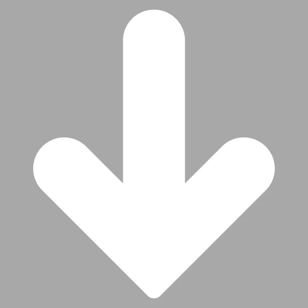 Freccia Giù piatto icona di colore bianco — Vettoriale Stock