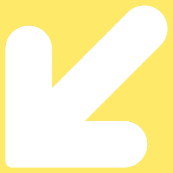 Arrow Down Left flat white color icon — Stock Vector