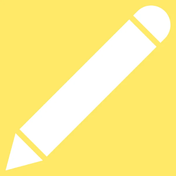 Lápiz plano icono de color blanco — Vector de stock