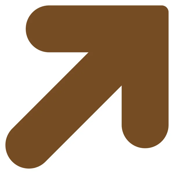 Flèche vers le haut Icône droite de couleur marron plat — Image vectorielle