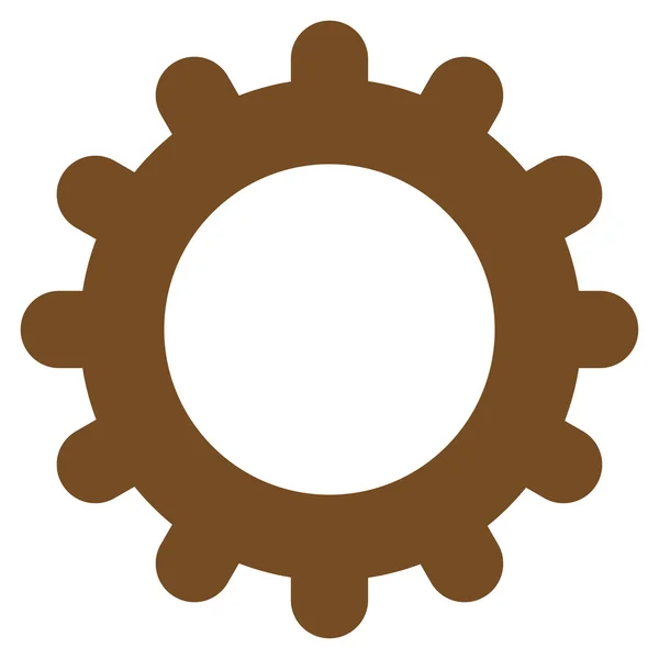 Gear flat brown color icon — 스톡 벡터