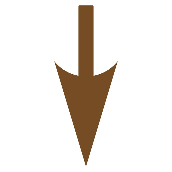 Sharp Down Arrow flat brown color icon — Wektor stockowy