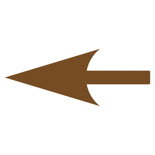 Sharp freccia sinistra piatta icona di colore marrone — Vettoriale Stock
