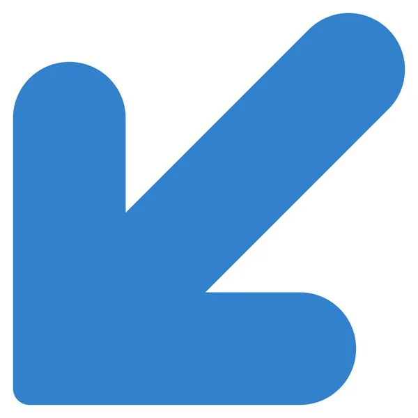 Arrow Down Left flat cobalt color icon — Stock Vector