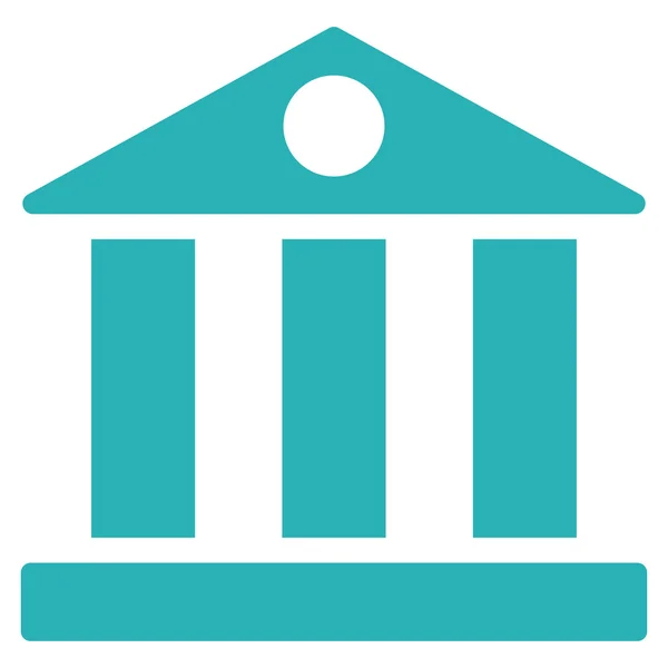 Bank flat cyan color icon — 스톡 벡터