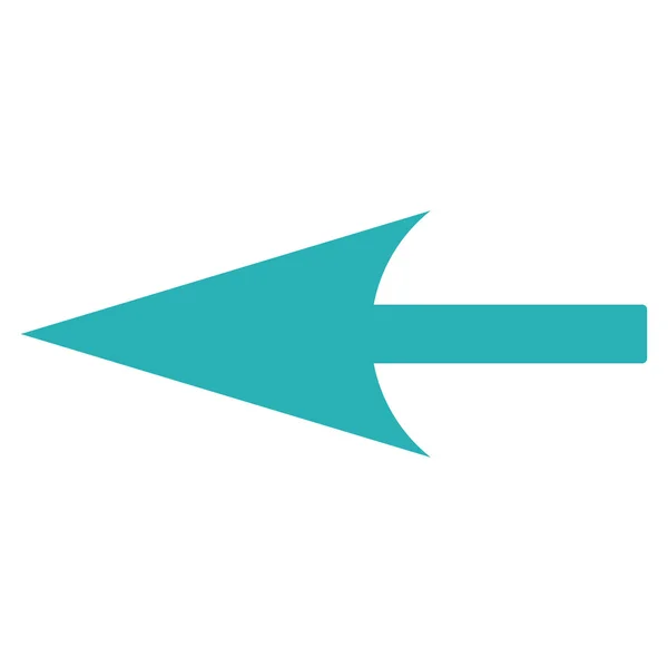 Sharp Left Arrow flat cyan color icon — Stock vektor