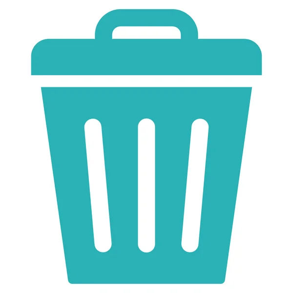 Trash Can flat cyan color icon — Stock Vector