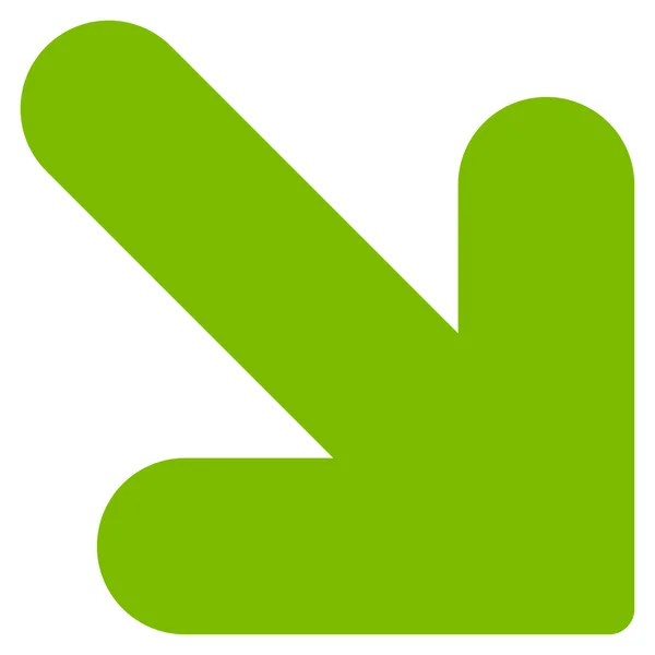 Arrow Down Right flat eco green color icon — Stok Vektör