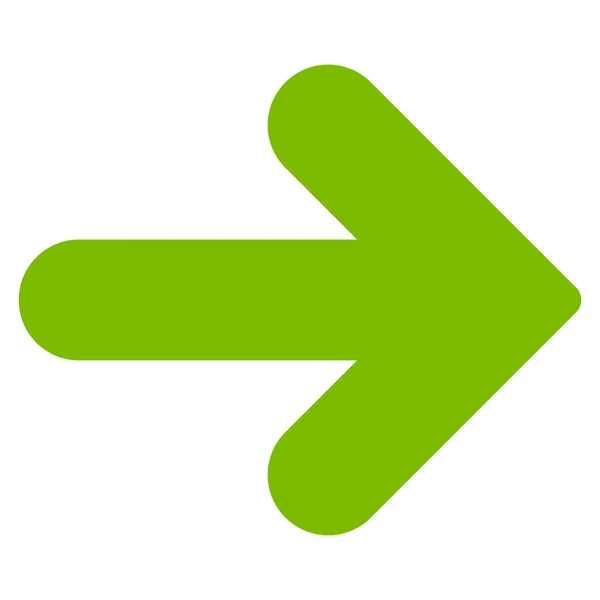Flecha derecha plana eco verde icono de color — Vector de stock