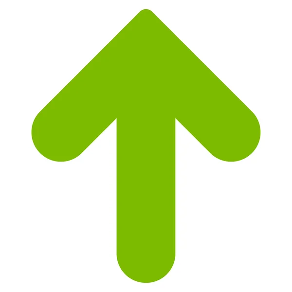 Seta para cima plana eco ícone de cor verde — Vetor de Stock