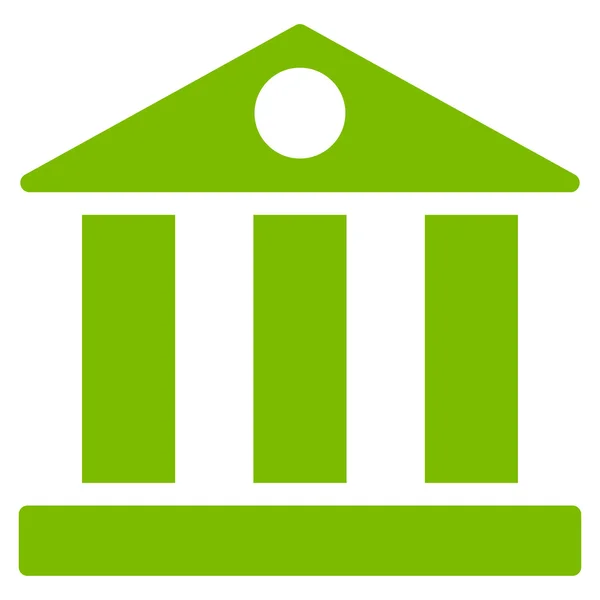Bank flat eco green color icon — Stok Vektör