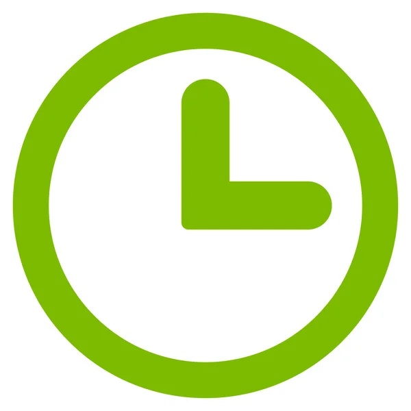Orologio piatto eco icona di colore verde — Vettoriale Stock