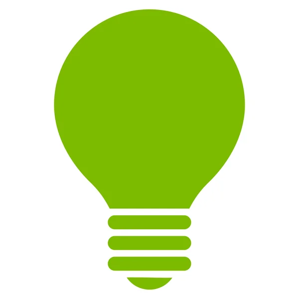 Electric Bulb flat eco green color icon — Stok Vektör
