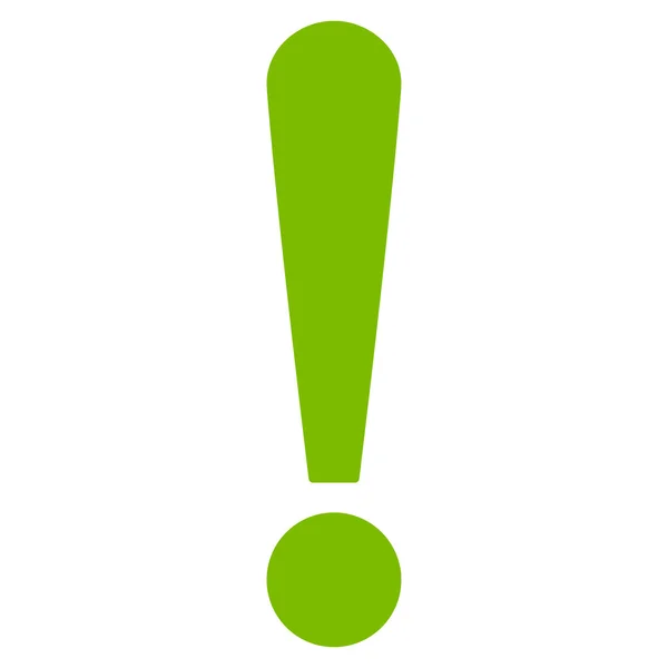 Exclamation signe plat éco icône de couleur verte — Image vectorielle