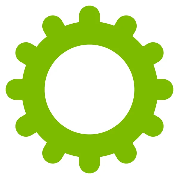 Engranaje plano eco icono de color verde — Vector de stock