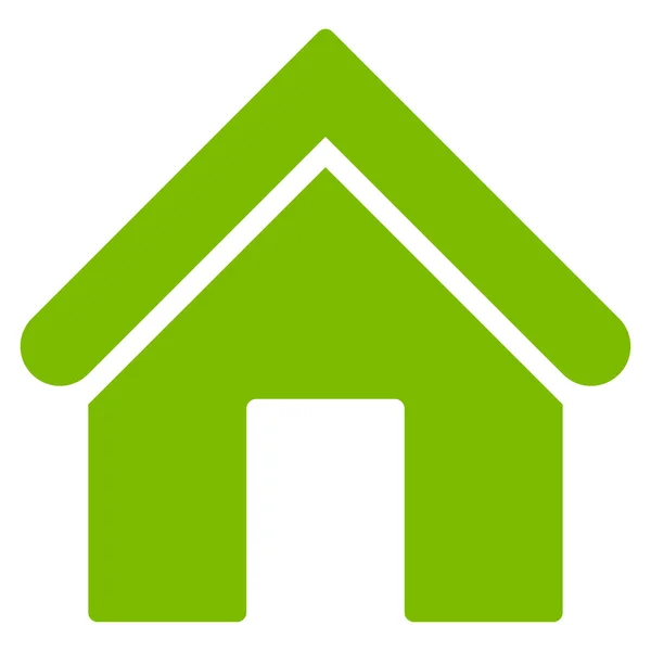 Главная плоская эко зеленая иконка цвета — стоковый вектор