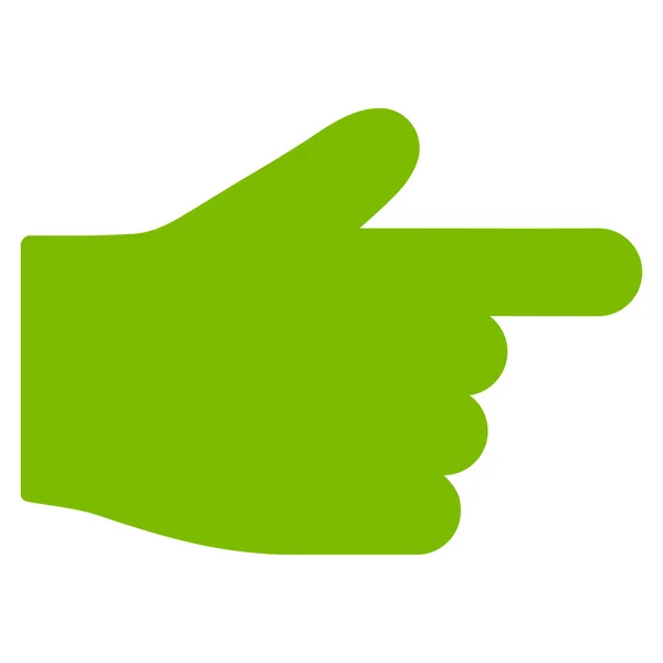 Index Finger flat eco green color icon — Stok Vektör