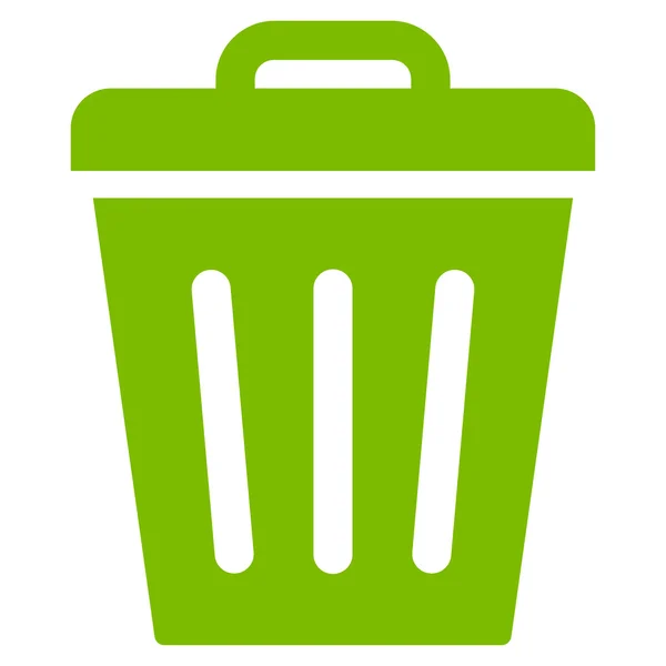 Trash Can flat eco green color icon — Stockvector