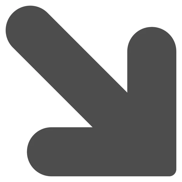 Arrow Down Right flat gray color icon — 스톡 벡터