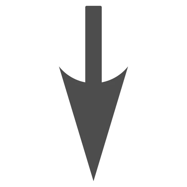 Sharp Down Arrow flat gray color icon — ストックベクタ