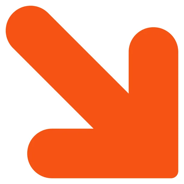 Arrow Down Right flat orange color icon — Stockový vektor