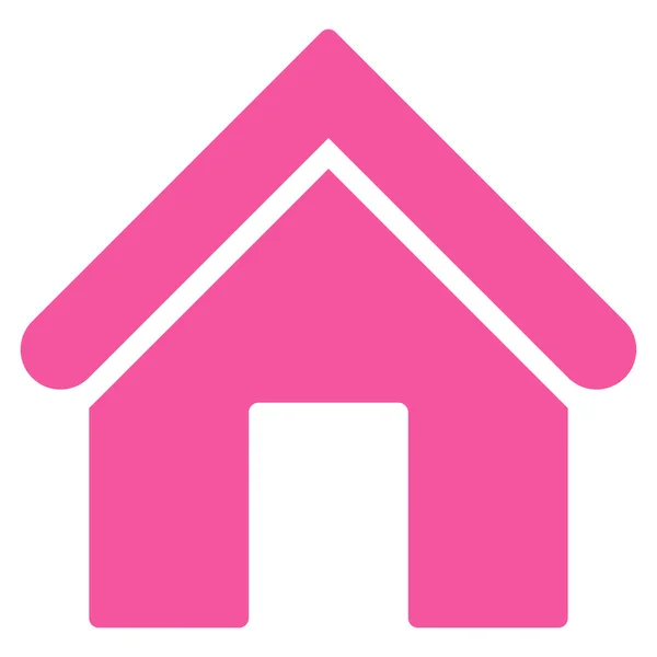 Zuhause flache rosa Farbe Symbol — Stockvektor